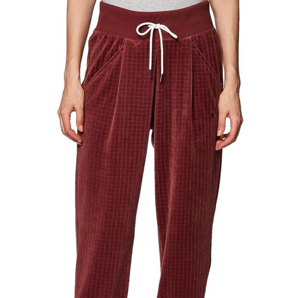 Nike Velour High Waisted Joggers - Women's Size L - Maroon - Nwt $ 85.00